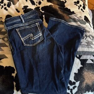 Silver Jeans Women's Dark Blue Boot Cut Jeans